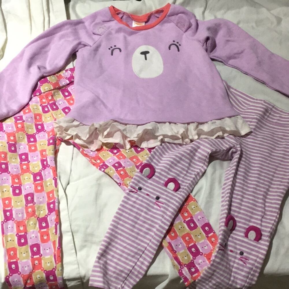 Gymboree lilac bear 3t bundle worn once
